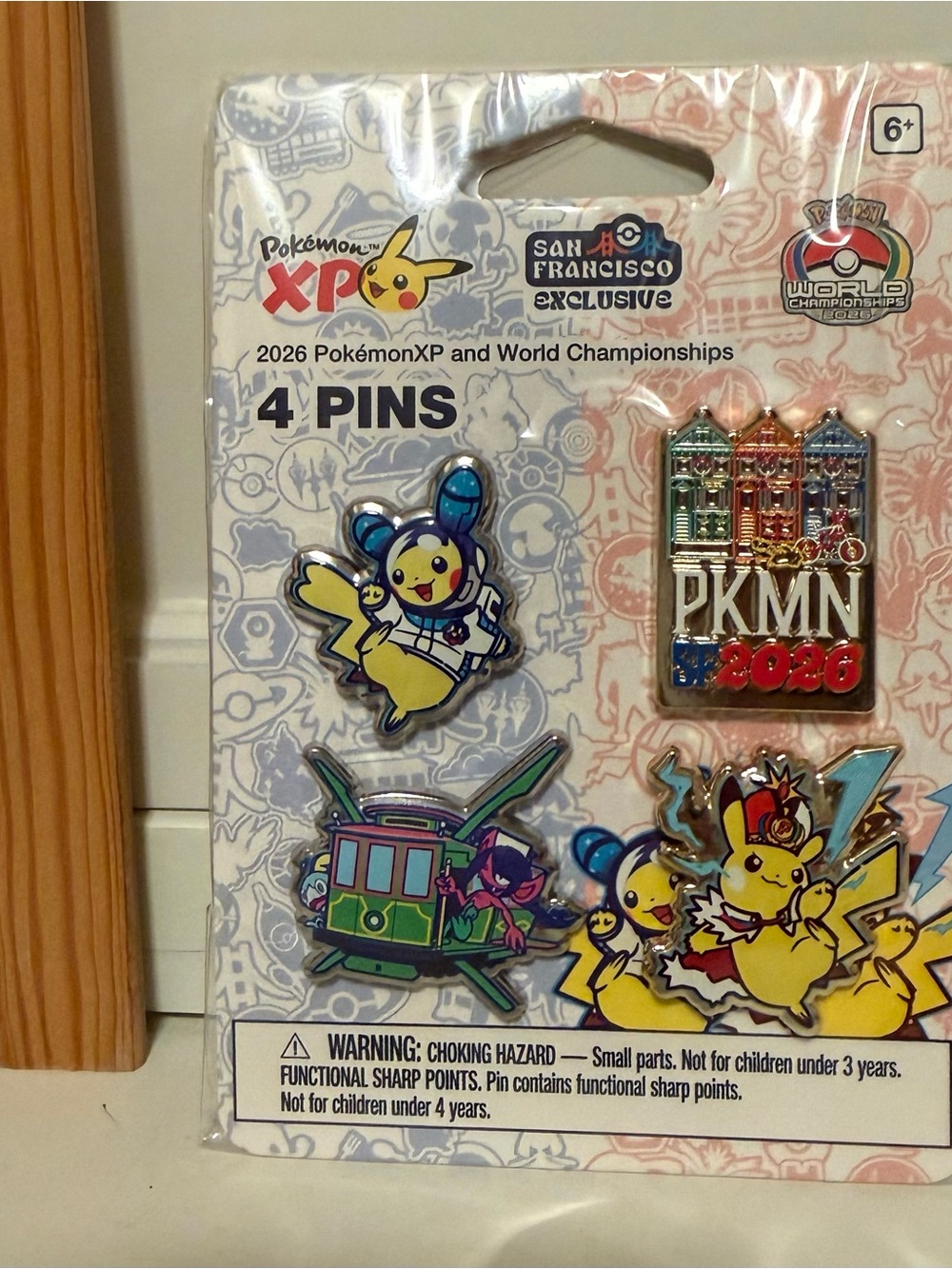 Pokémon World 2026 San Francisco Exclusive 4 Pin Set - New in Package
